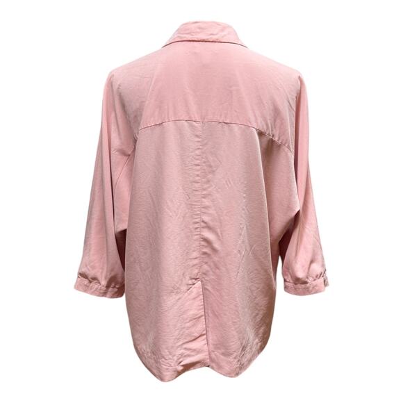 Chico's Open Front 3/4 Sleeve Modal Blazer Soft Pink Large - Picture 4 of 7